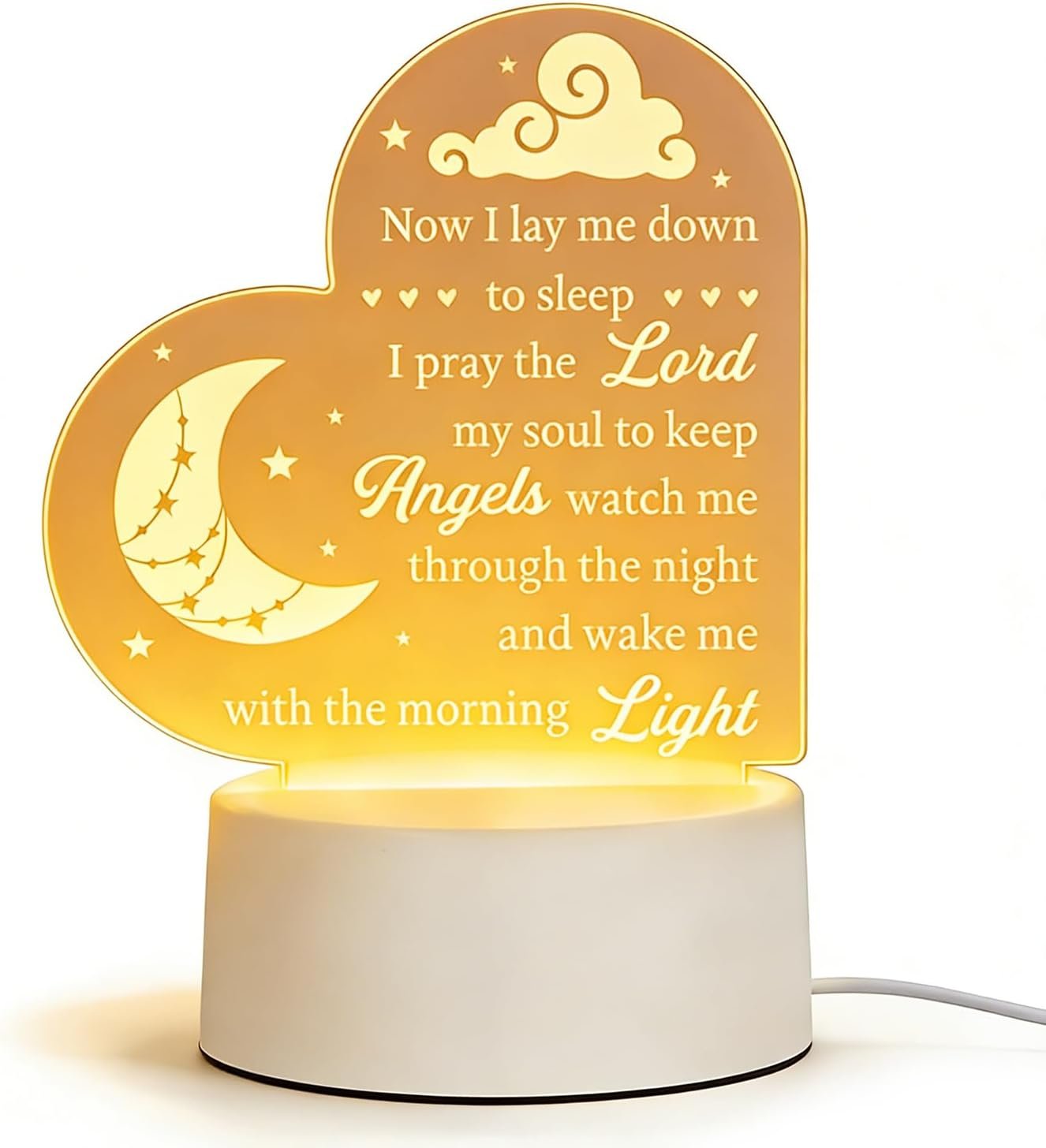 Baptism Gifts for Girl Boy, Cozy Baby Nursery Night Light for Bedtime Prayer, Baby Christening Gifts for Boys Girls Kids, Dedication Baptismal Confirmation Gifts, Baby Room Decor, Baptism Decorations