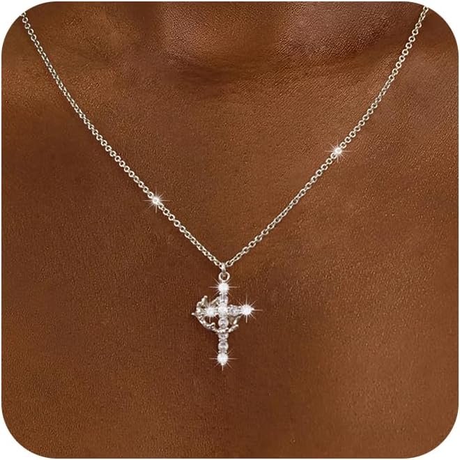 Carffordo Mothers Day Gifts 925 Sterling Silver Chain Necklace Link Chain Necklace for Women Simple Dainty 16K Gold Plated Necklace for Women Minimalist Waterproof Silver Necklace Trendy Jewelry Gifts
