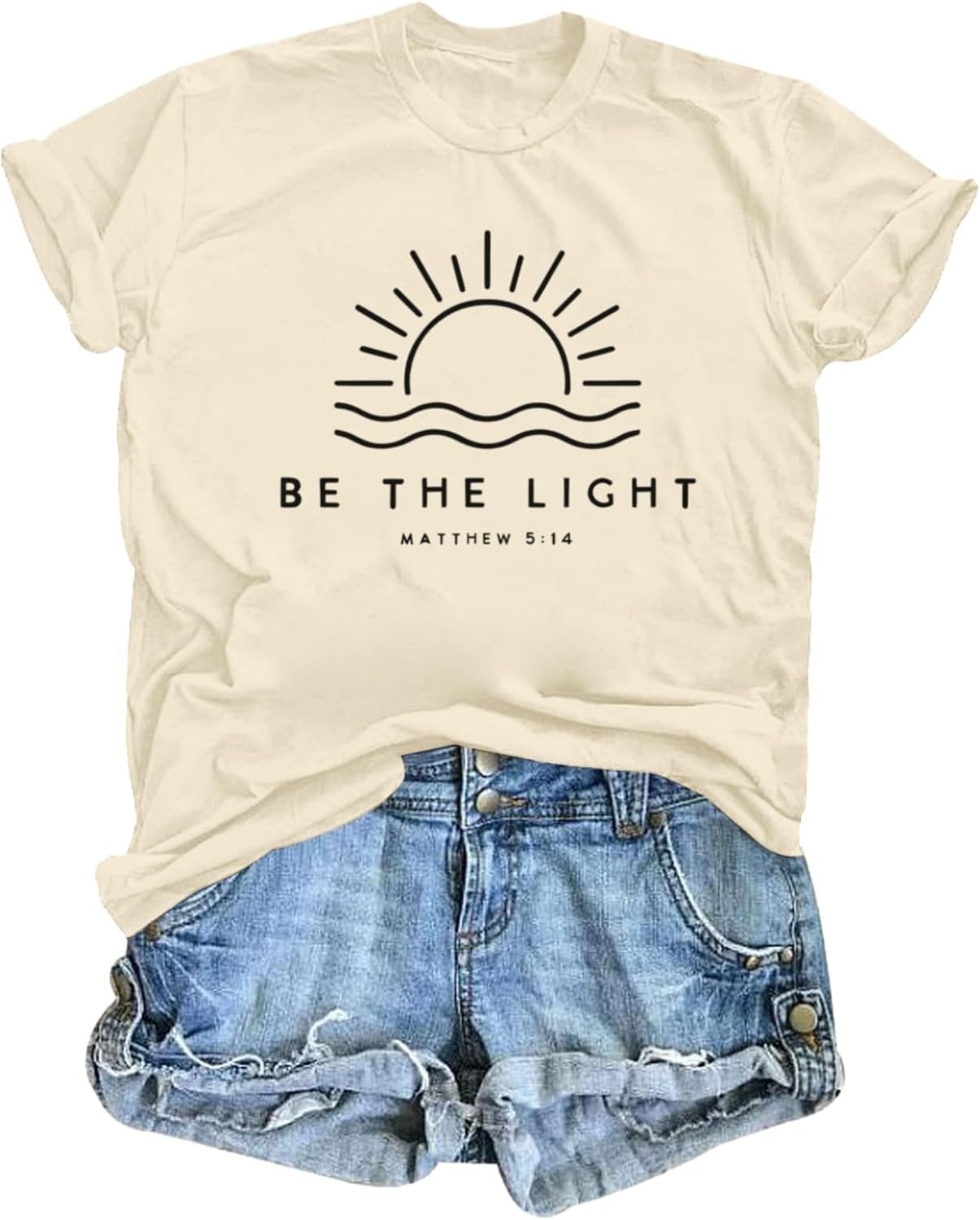 Sulayesh Christian Be The Light Shirts for Women Bible Verse Shirts Jesus Religious Faith Tshirts Inspirational Tees Tops