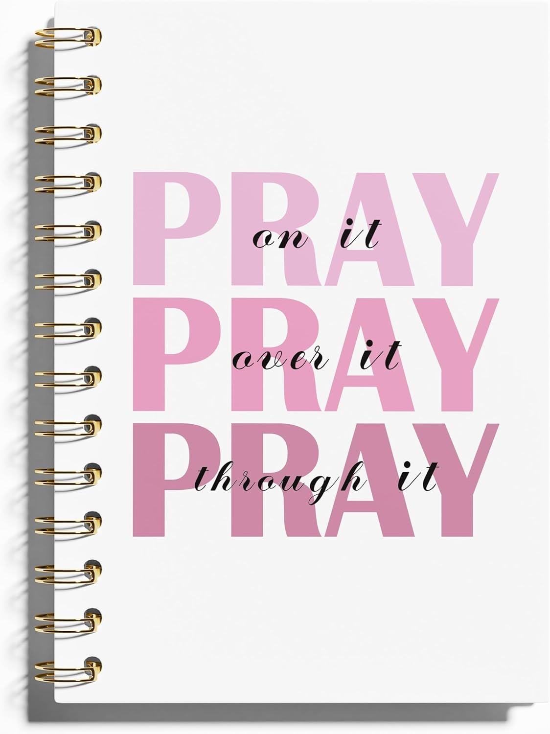WFSM Prayer Journal, Pink Preppy Notebook – Pray on It Pray over It Pray Through It, Christian Gifts Journal, Daily Prayer Journal, Christian Journal, Christian Notebook for Women, 5.5×8.3 Inches