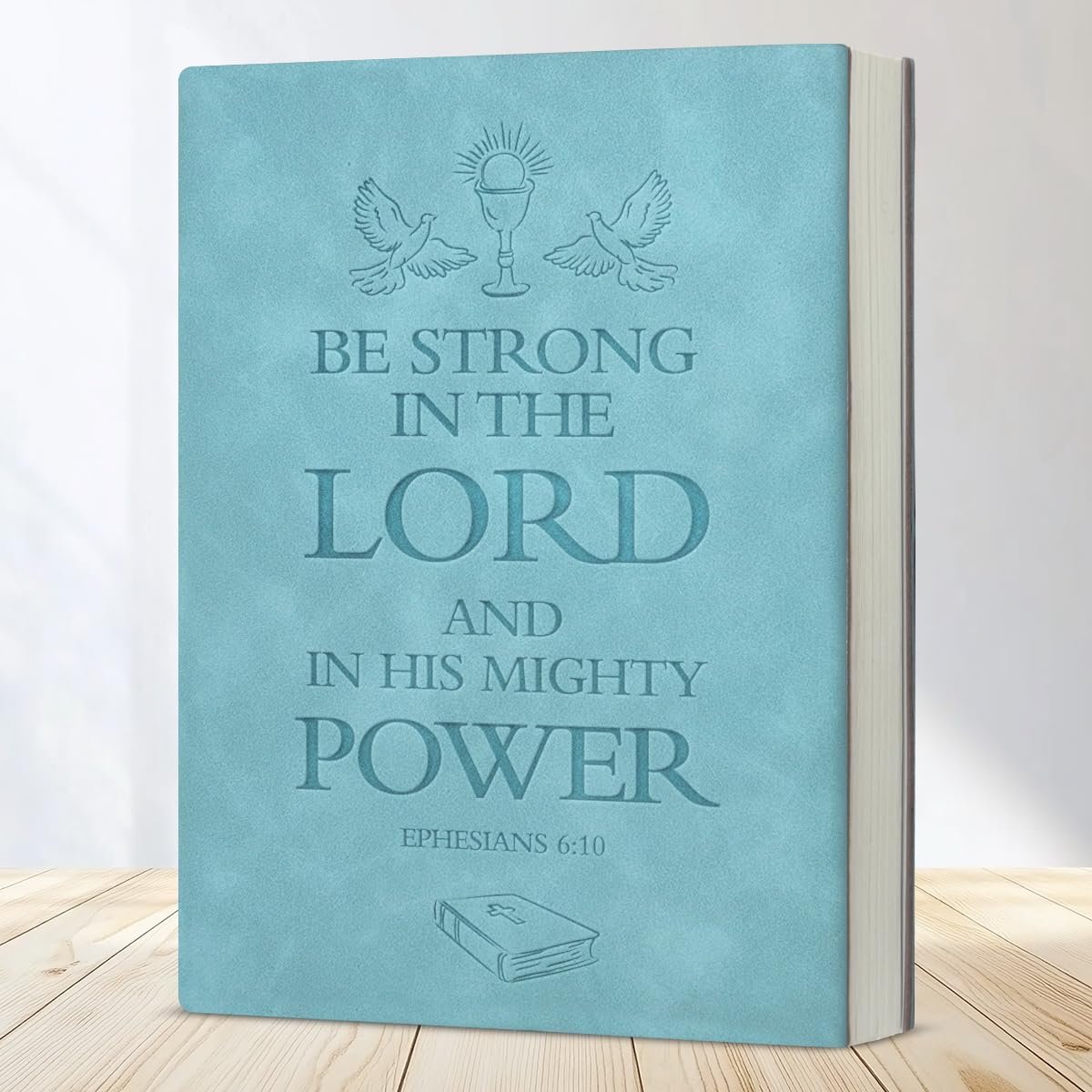 Christian Notebook Gifts Religious Be Strong in the Lord and in His Mighty Power Ephesians 6:10 Bible Verse Writing Notebook Journal