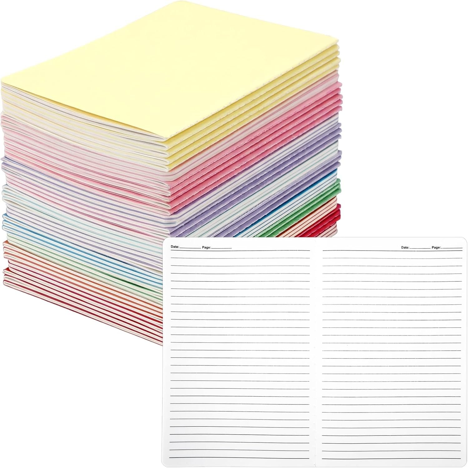 BESARME 30 Pcs A5 Lined Notebook Bulk, A5 Journaling Notebooks End of Year Gifts for Students Colorful College Ruled Notebooks for School Supplies, 8.3×5.5 Inch