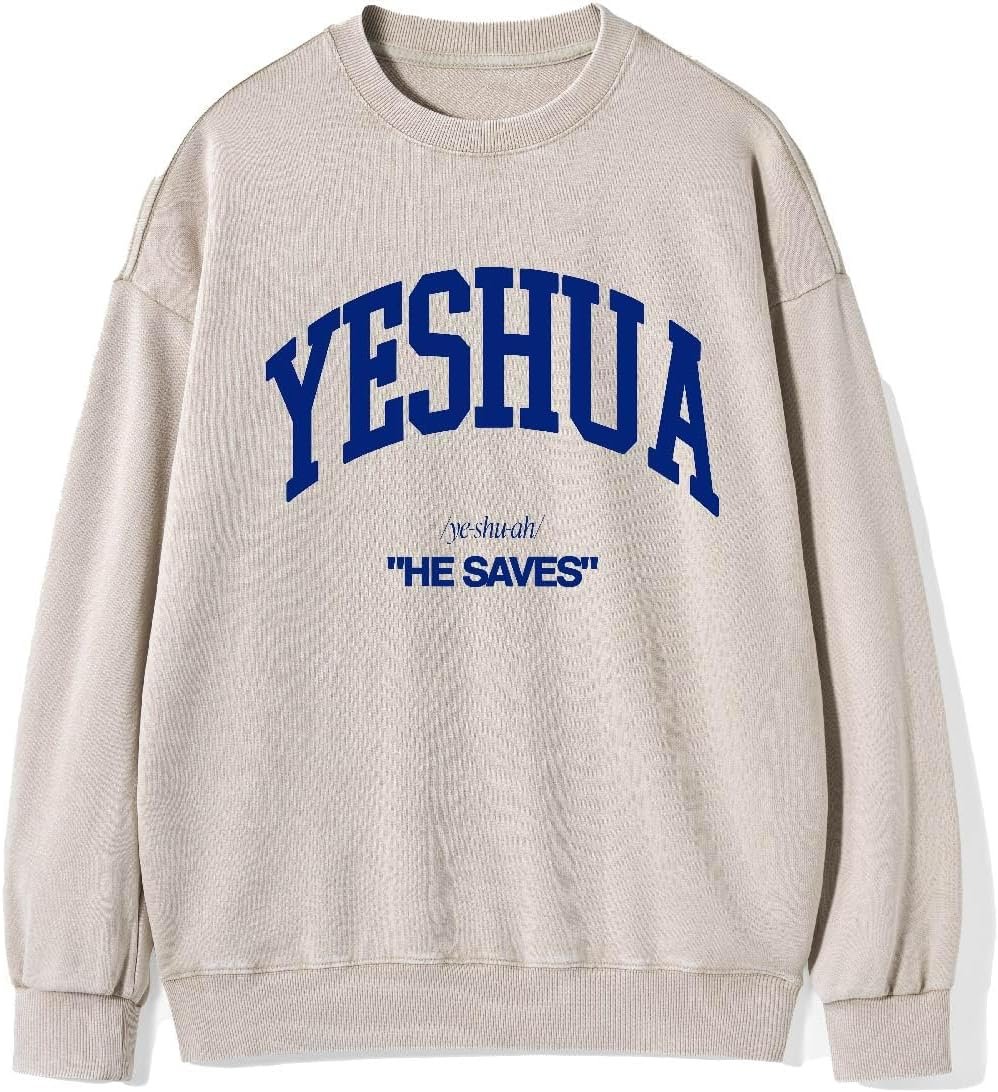 Fall Oversized Crewneck Sweatshirt for Women Men Yeshua
