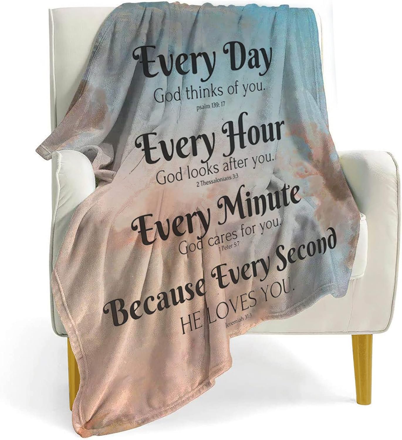 QETXVI Bible Verse Blanket with Inspirational Thoughts and Prayers- Religious Throw Blanket Soft Lightweight Cozy Plush Warm Blankets for Women Men Gift 40″X 50″