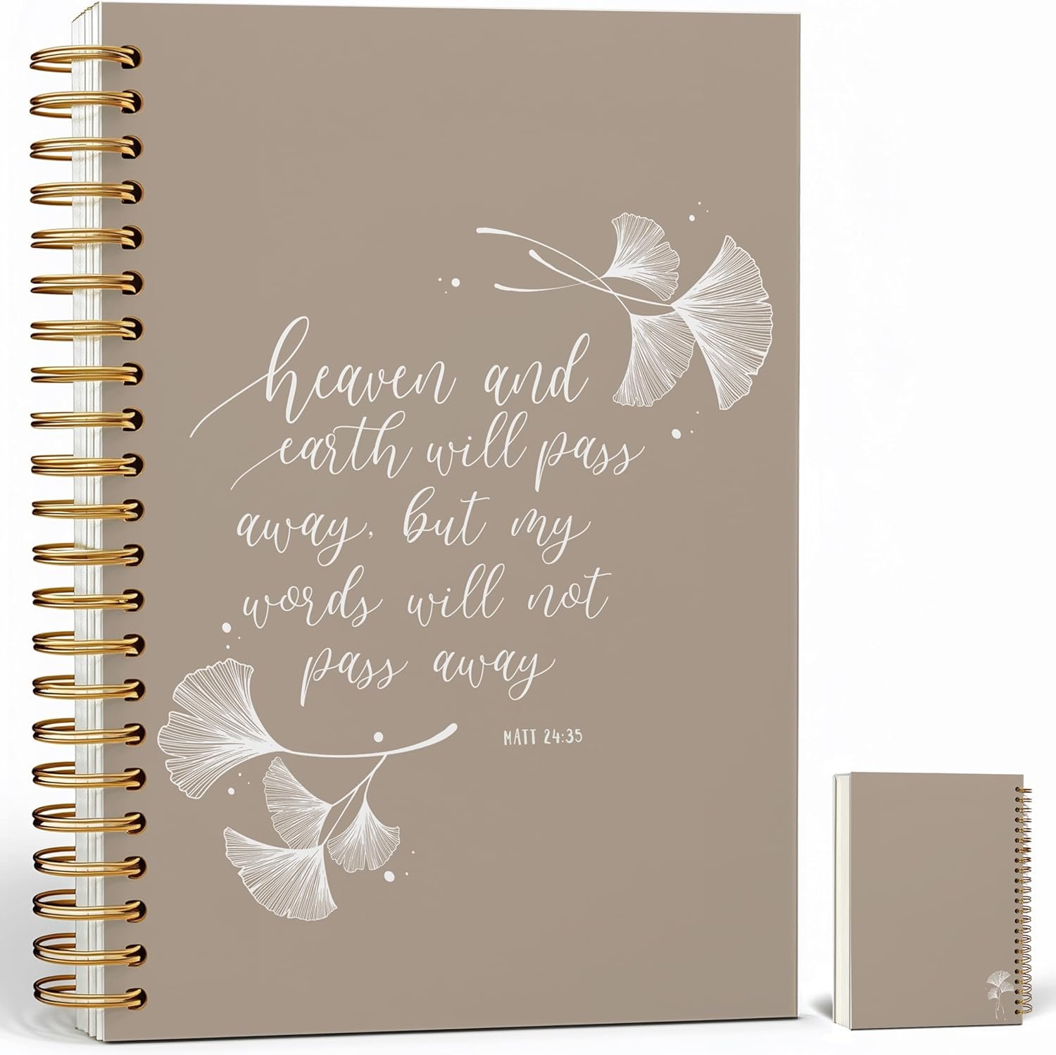 Christian Notebook Journal – Christian Gifts for Women, Inspirational Bible Journal Notebooks for Note Taking, Bible Study, Prayer & Church Notes, A5 Spiral Notebook (Ginkgo leaves)