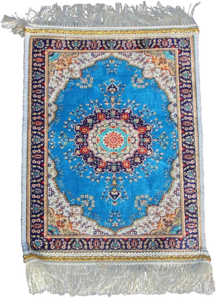 Portable Islamic Prayer Small Mat Classic Pattern Muslim Prayer Rug Small Rug Foldable Salah Carpet Mat with Tassel