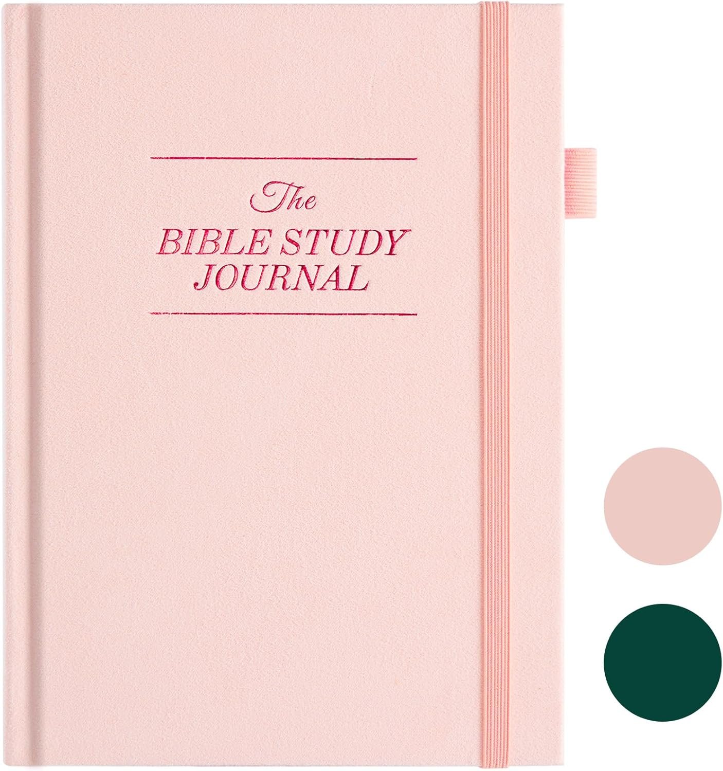 JUBTIC Bible Study Journal – Prayer Journal for Woman Church Notes Notebook – Sermon/Scripture/Bible Notebooks for Note Taking,Christian Gifts for Graduation, Baptism & Church (5.6 * 8.5″) Pink