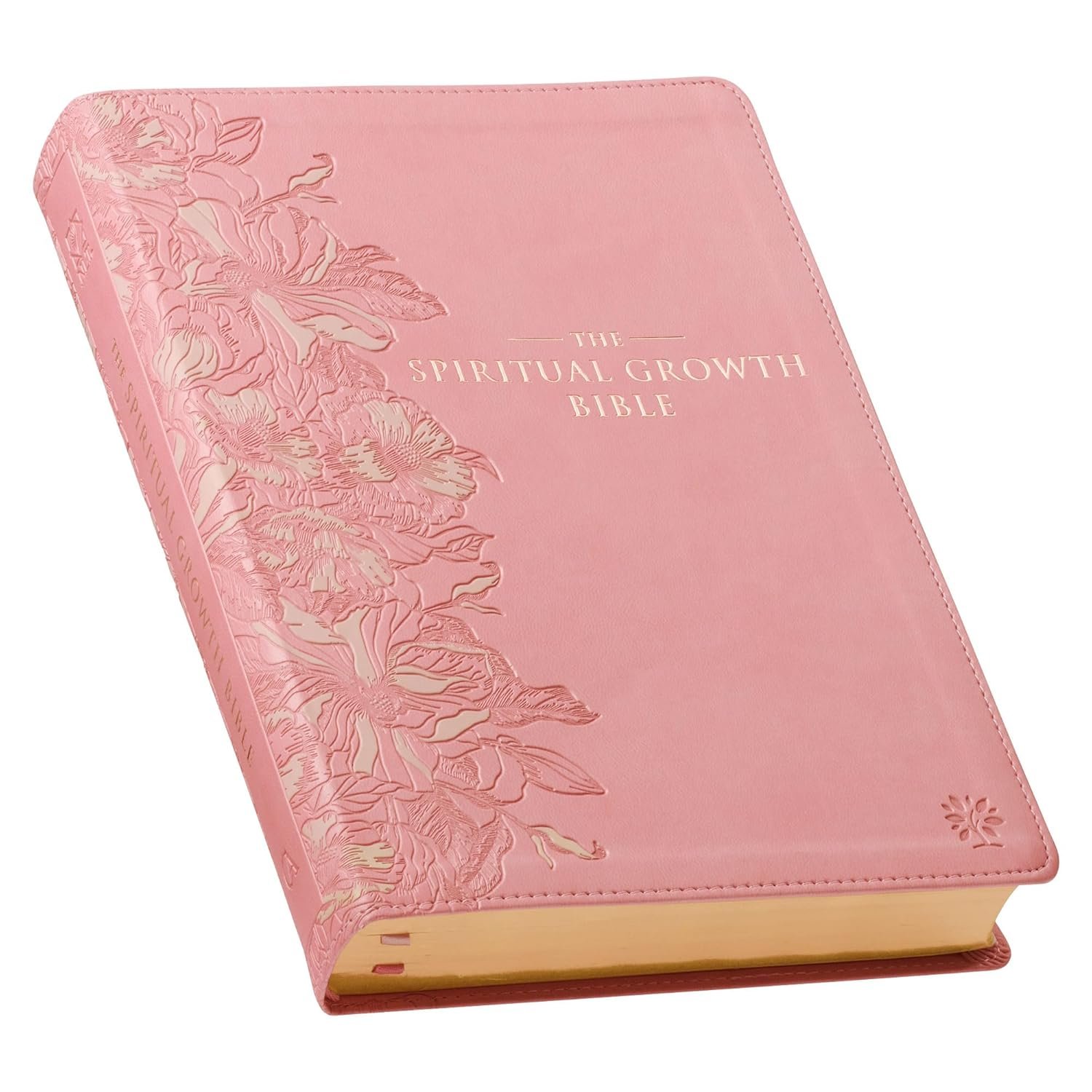 The Spiritual Growth Bible, Study Bible, NLT – New Living Translation Holy Bible, Faux Leather, Pink (NLT Spiritual Growth Editions)