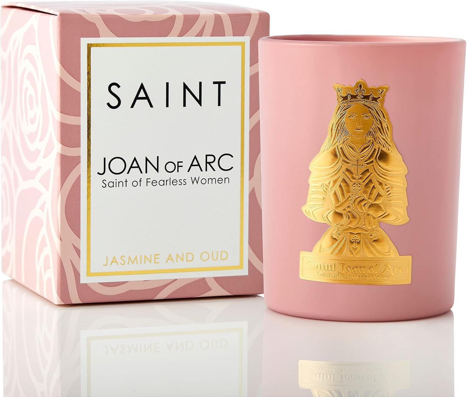 SAINT Joan of Arc Scented Candle with Prayer and Prayer Coin, Saint of Fearless Women, Soy Coconut Aromatherapy Candle with 80 Hour Burn Time, Special Edition