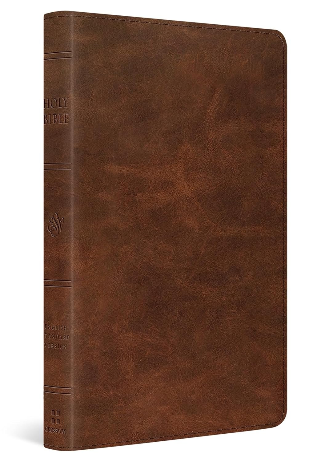 ESV Thinline Bible, Red Letter (Full Grain Leather, Saddle Brown): Holy Bible, English Standard Version