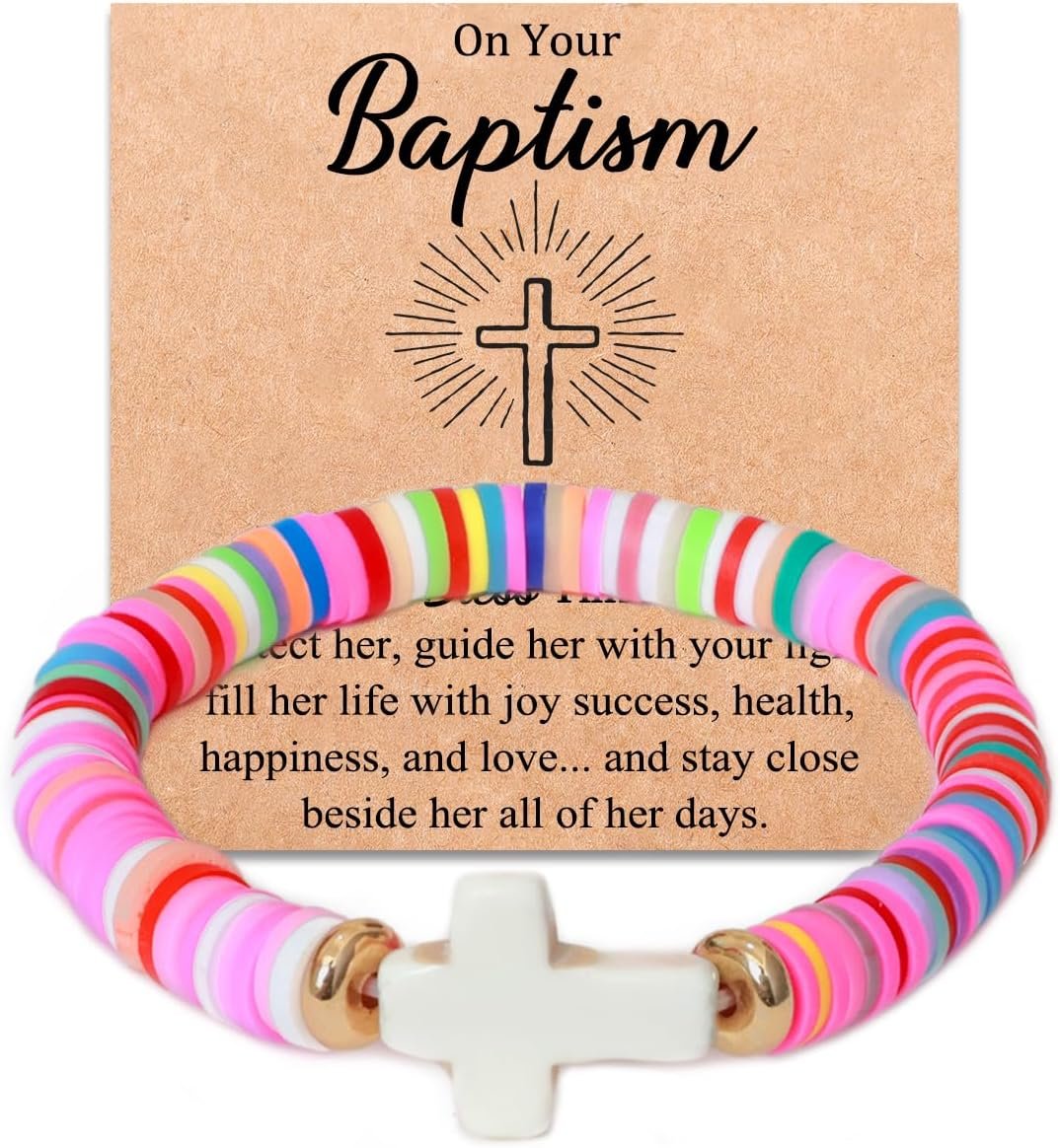 Cross Bracelets Easter Gifts Basket Stuffers First Communion Baptism Gifts for Girls