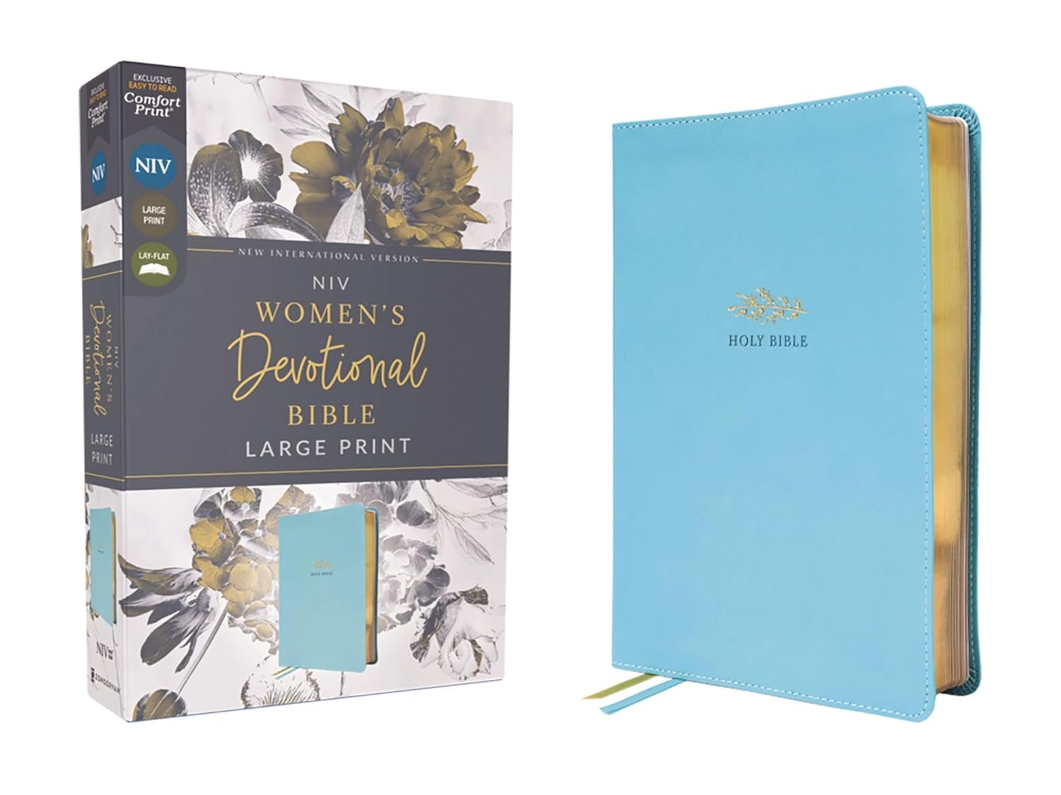 NIV, Women’s Devotional Bible (By Women, for Women), Large Print, Leathersoft, Teal, Comfort Print