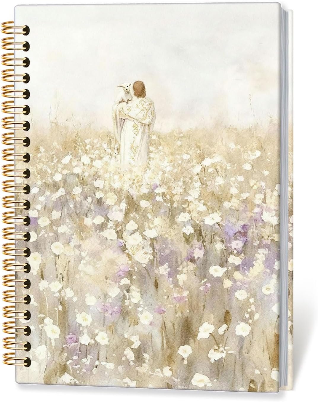 RTXLEZM Christian Journal,Bible Notebook,Prayer Journal for Woman,Jesus and Lamb Notebook,Christian Journals for Women,Religious Hardcover Spiral Notebooks 5.5×8.3Inch