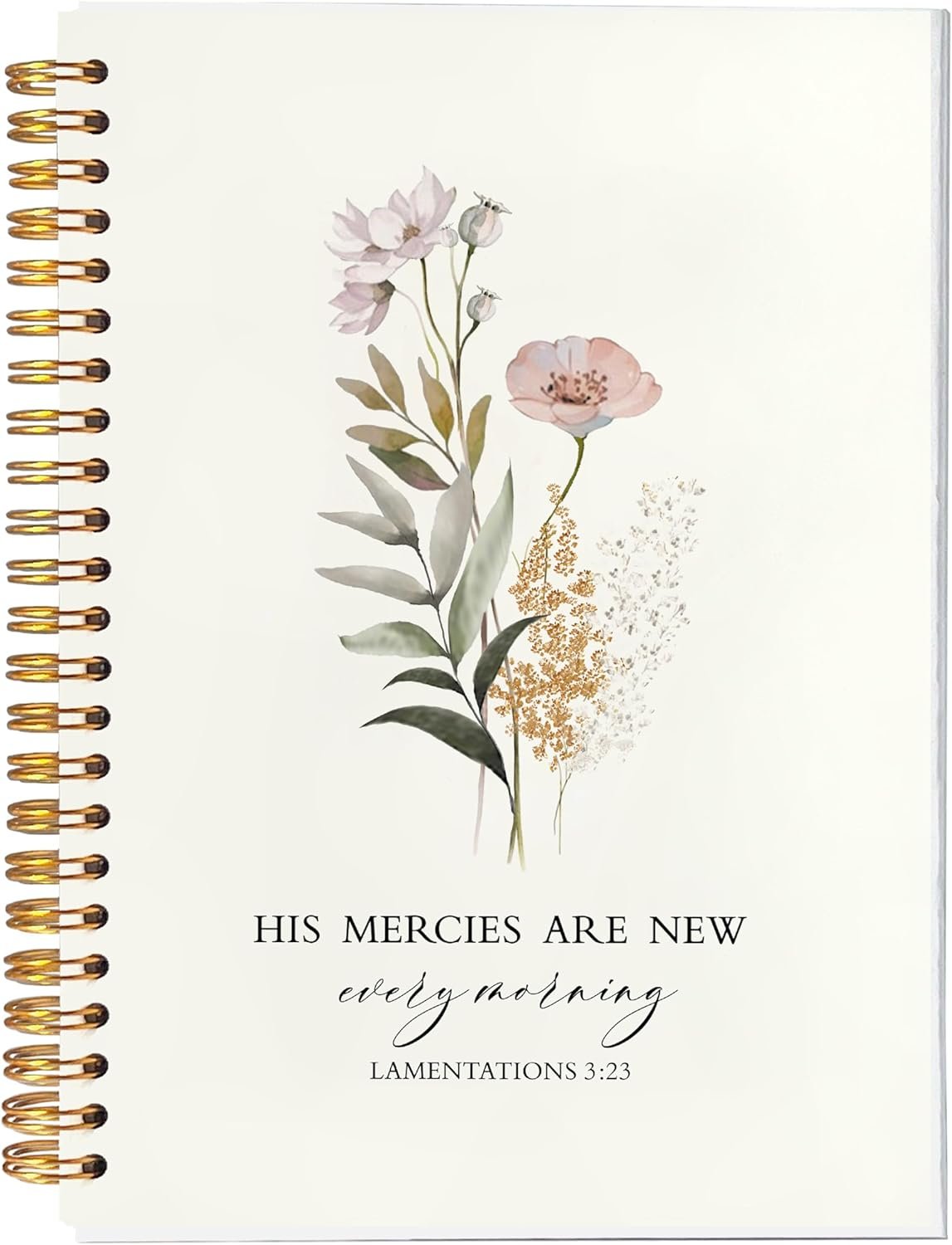 BearCake Bible Christian Journals Floral Notebooks for Women Note Taking,Prayer Journal for Women, His Mercies are New Every Morning,Bible Study Journal for Women 5.5×8.3