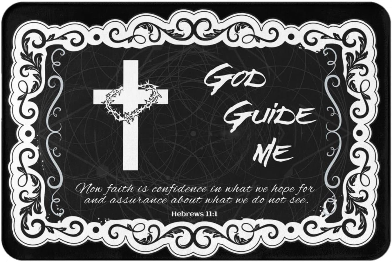 Vivacite Prayer Mat Christian Gifts for Women Men Faith Religious Spiritual Gifts for Women Prayer Rug with Bible Verse Christian Decor Area Rug for Pray Scripture Hebrews 11:1, 24″X16″