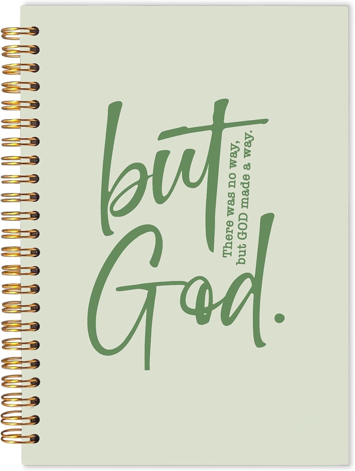 Inspirational Christian Bible Journals for Women Men, but God Christian Green Notebook, Prayer Journal for Women Men, Bible Notebooks for Note Taking, Spiral Notebook 5.5×8.3 with 164 Pages