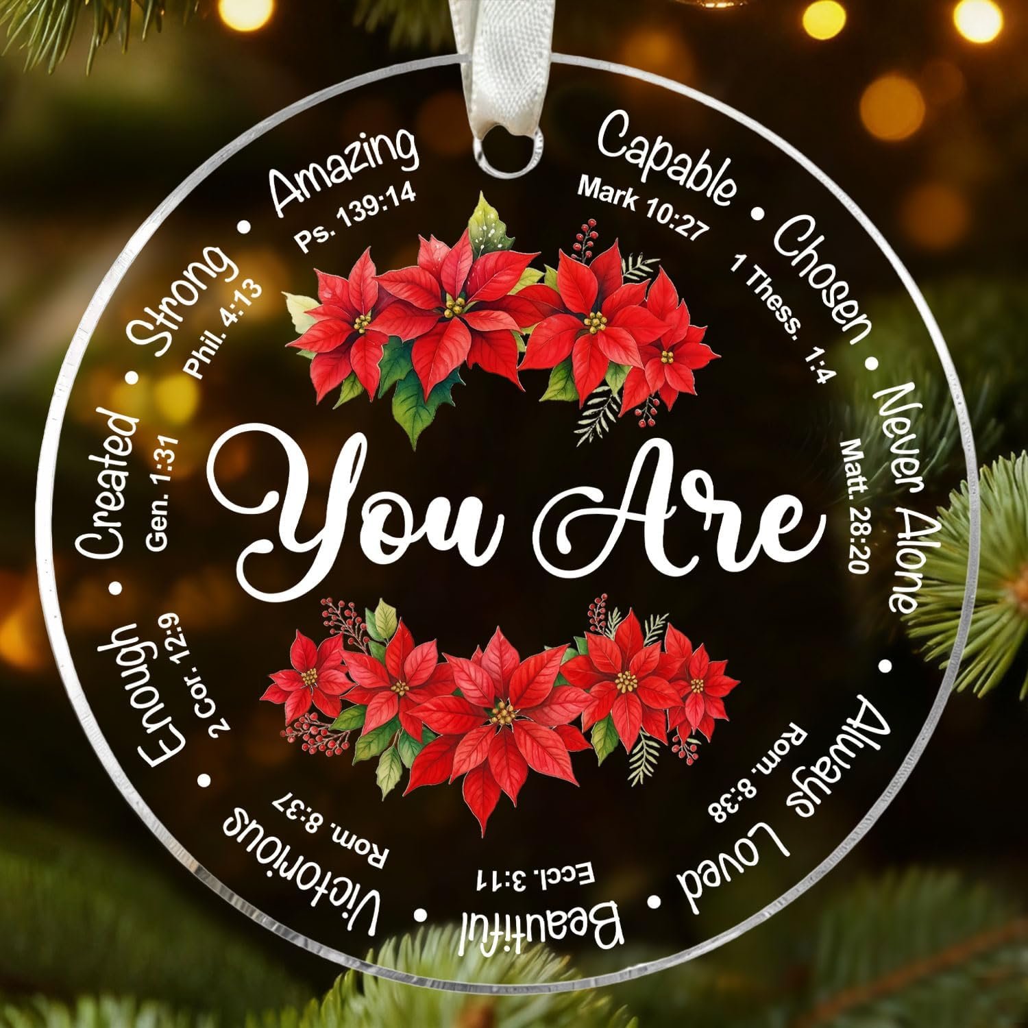 Christian Gifts for Women – Religious Gifts – Christian Christmas Ornament 2025 – Religious Bible Verse Faith Tree Ornament – Acrylic Ornament