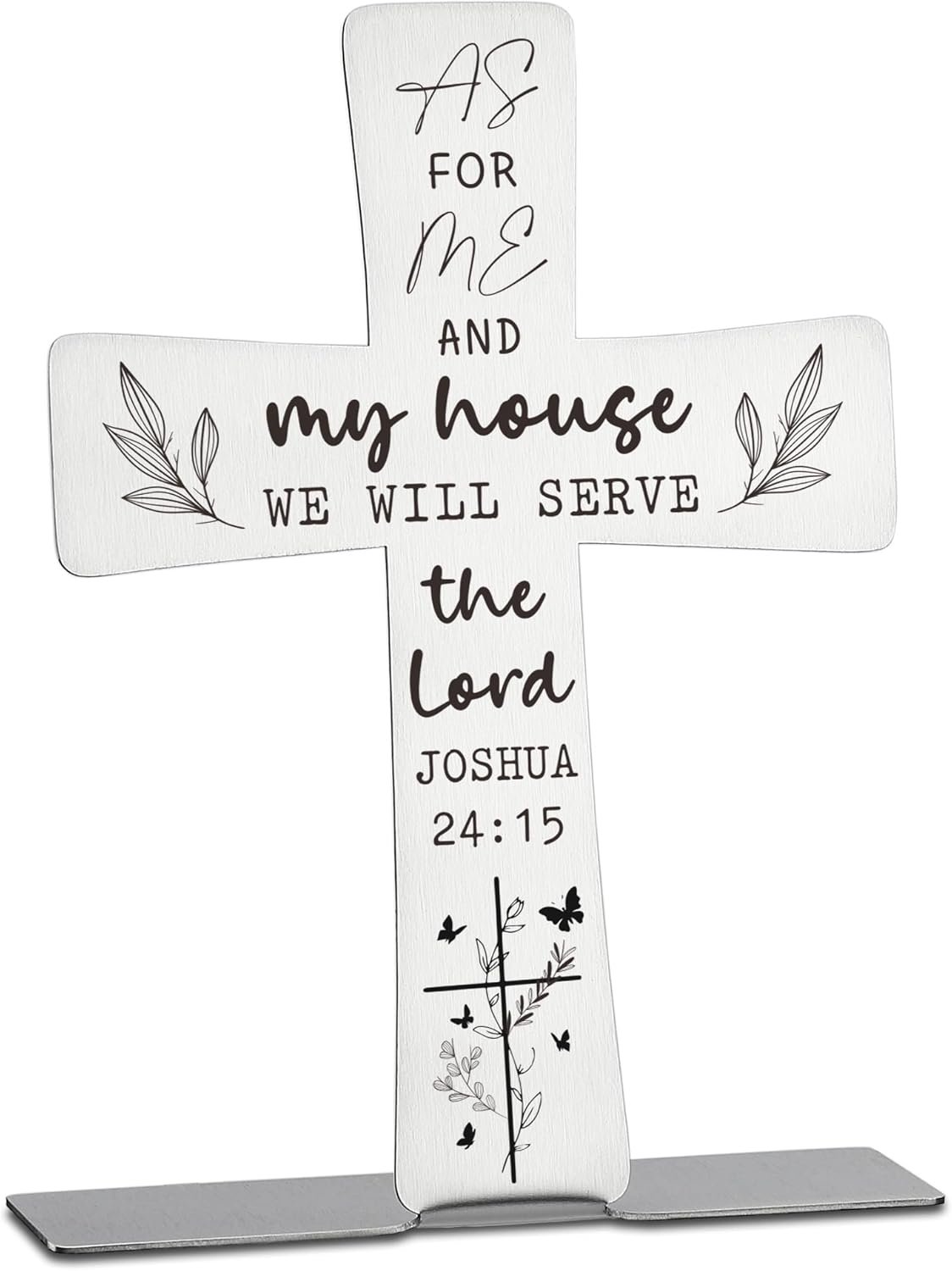 Christian Sign with Bible Verse, As for Me and My House We Will Serve the Lord, Joshua 24:15, Christian Home Decor, Baptism Gifts, Cross Sign for Desk Décor, DSH302
