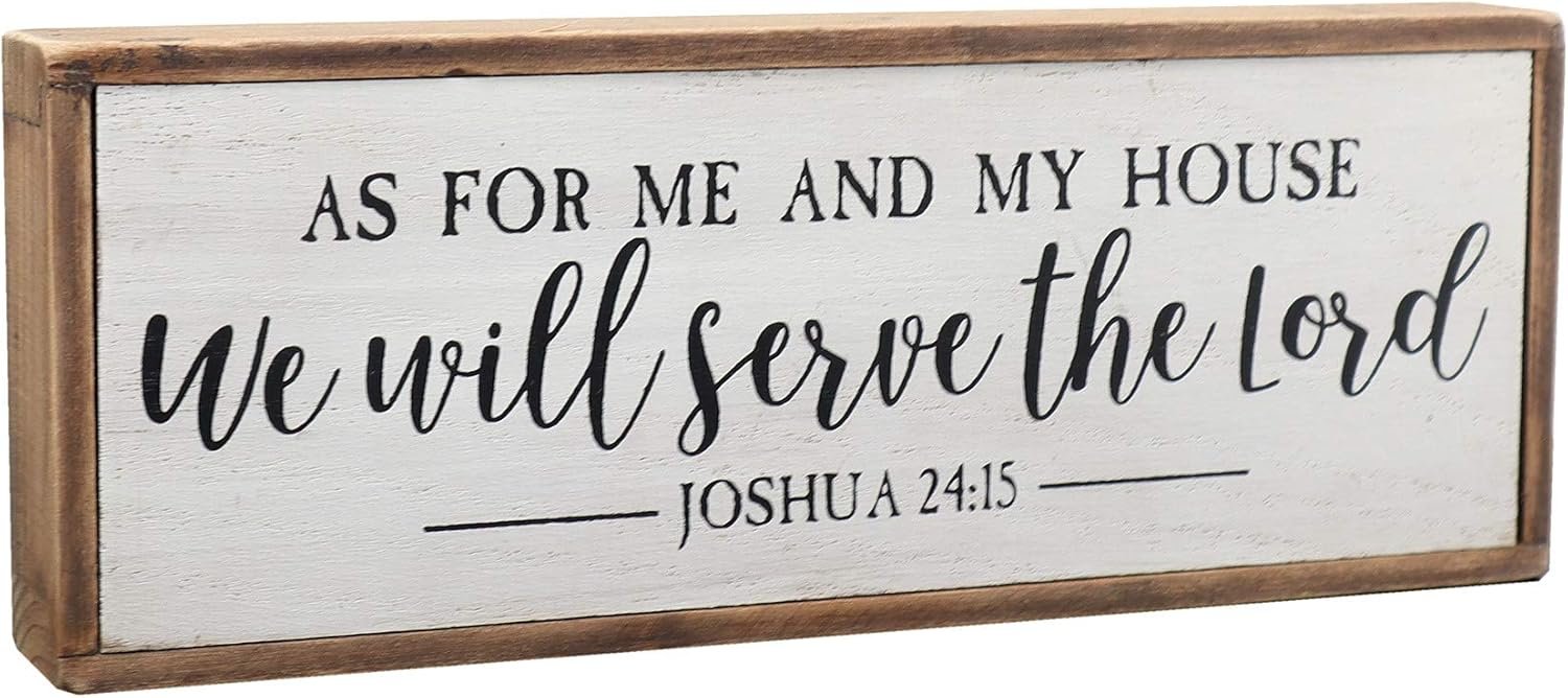 Paris Loft As for Me and My House We Will Serve The Lord Wood Rustic Wall Sign Plaque|Farmhouse Home Decor|Christian Decor|Bible Verse Sign