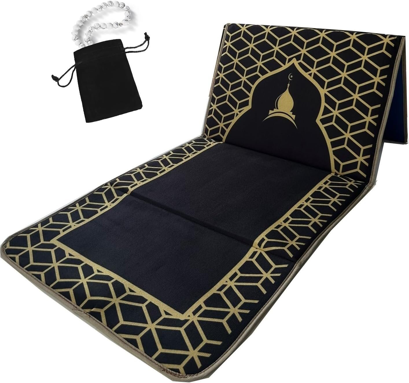 Back Support Prayer Mat Muslim Rug Islamic – Prayer Rug Sajadah for Men Women for Eid Travel Ramadan, Masjid, Soft and Luxury
