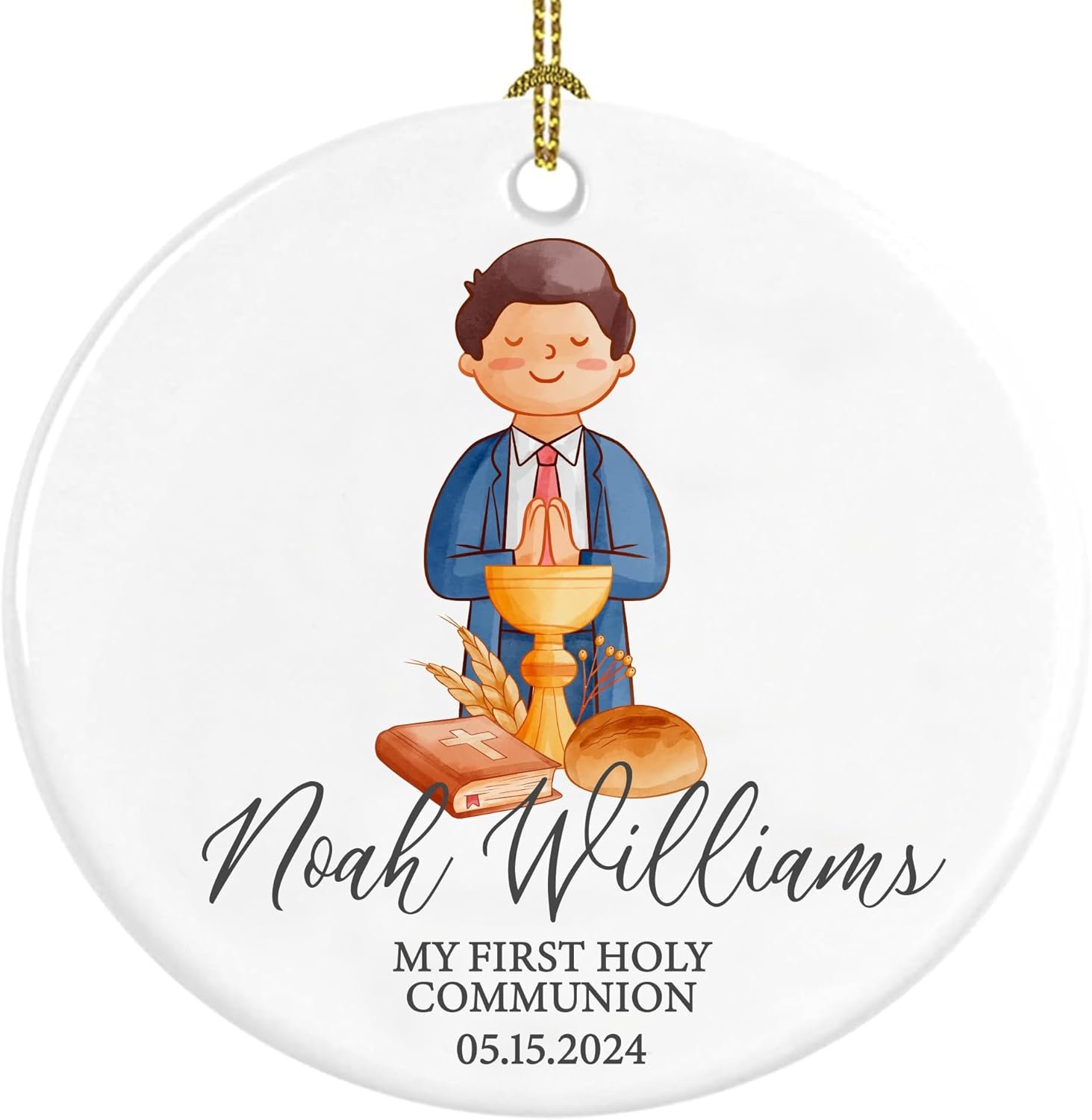Personalized First Communion Favors | First Holy Communion Ornament | Religious Keepsake Baptism Gifts | First Communion Ornament Girl Personalized| First Communion Gifts for girls and boys