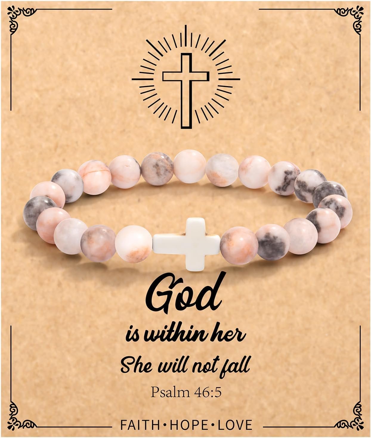 Christian Easter Gifts for Women, Easter Basket Stuffers Religious Cross Bracelet Gifts for Women/Daughter/Friend/Sister/Grandma/Granddaughter/Godmother/Her, Inspirational Birthday Faith Based Jesus Jewelry