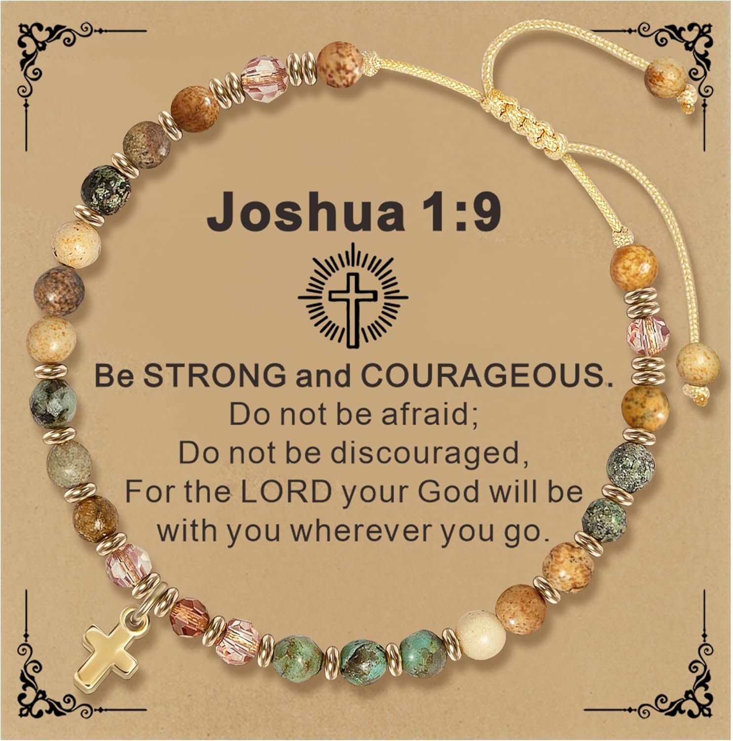 Cross Bracelet Christian Gifts for Women Teen Girls Christian Bracelets Natural Stone Beaded Bracelets for Women Teen Girl Gifts Trendy Stuff Religious Birthday Mothers Day Baptism Gifts for Women