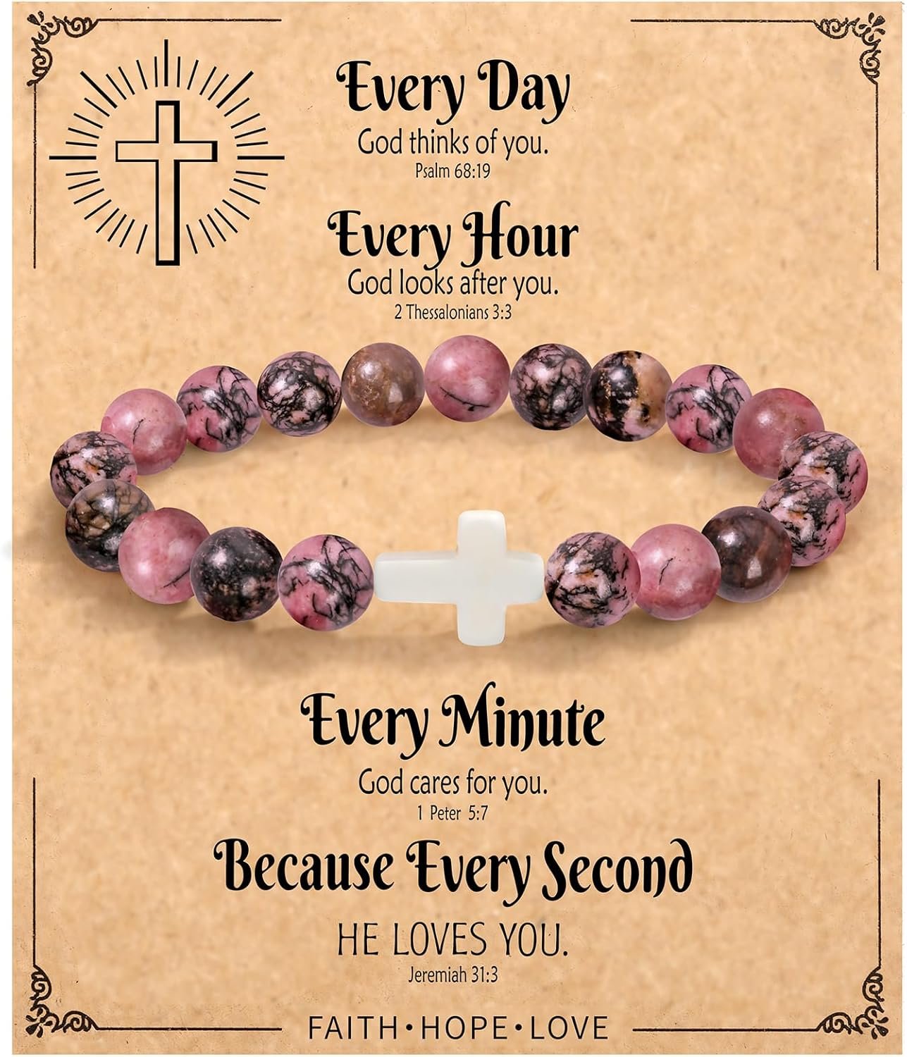 Christian Easter Gifts for Women, Easter Basket Stuffers Religious Cross Bracelet Gifts for Women/Daughter/Friend/Sister/Grandma/Granddaughter/Godmother/Her, Inspirational Birthday Faith Based Jesus Jewelry