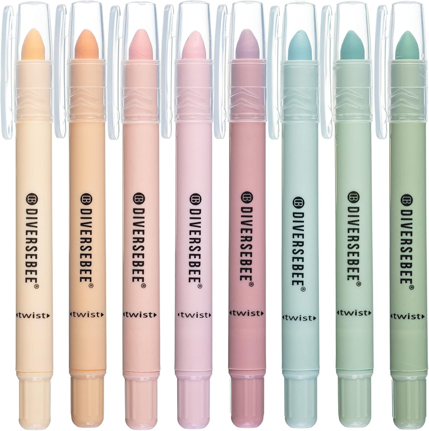 DIVERSEBEE Bible Highlighters and Pens No Bleed, 8 Pack Assorted Colors Gel Highlighters Set, Cute Bible Markers Study Journaling School Supplies and Accessories (Pastel)