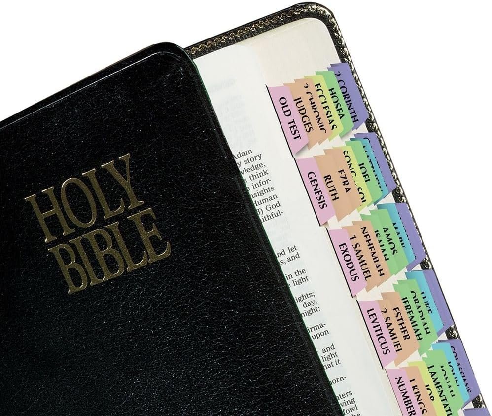 Tabbies Rainbow Bible Indexing Tabs, Old & New Testaments, 80 Tabs Including 64 Books & 16 Reference Tabs, Multi-Colored (58346), Rainbow Colored