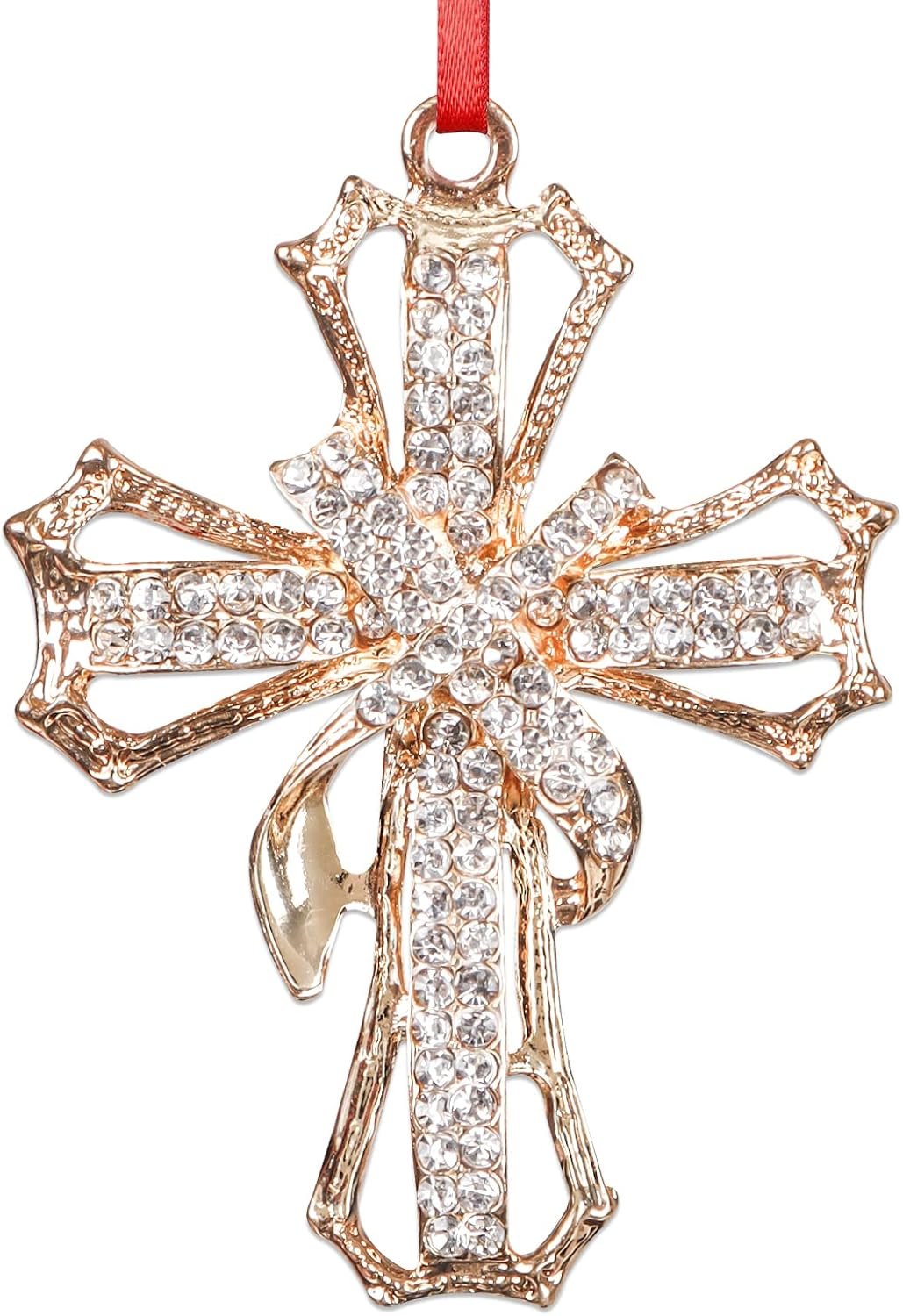 WaaHome Metal Cross Christian Christmas Ornaments – Religious Christmas Ornament Gifts for Women Girls Mom, 2026 Cross Keepsake Ornament Nativity Ornaments for Xmas Tree Decorations