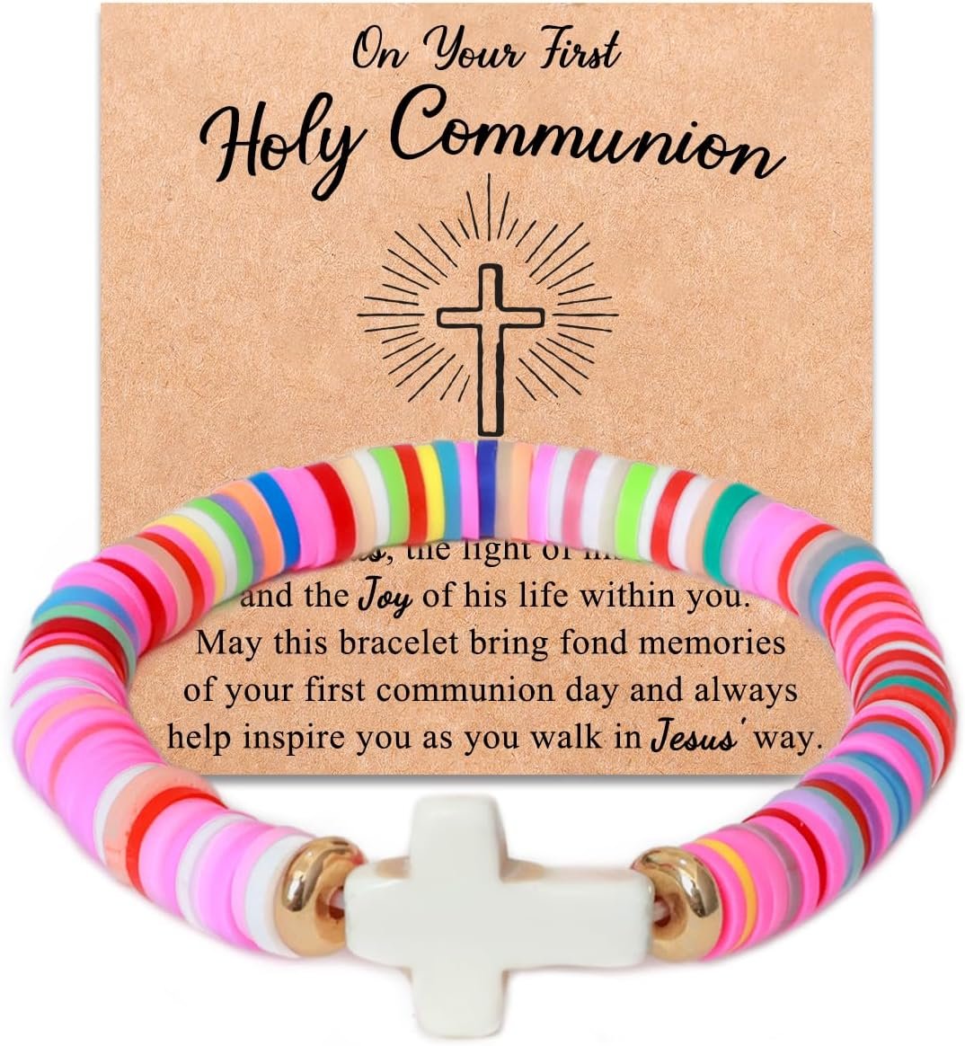 Cross Bracelets Easter Gifts Basket Stuffers First Communion Baptism Gifts for Girls