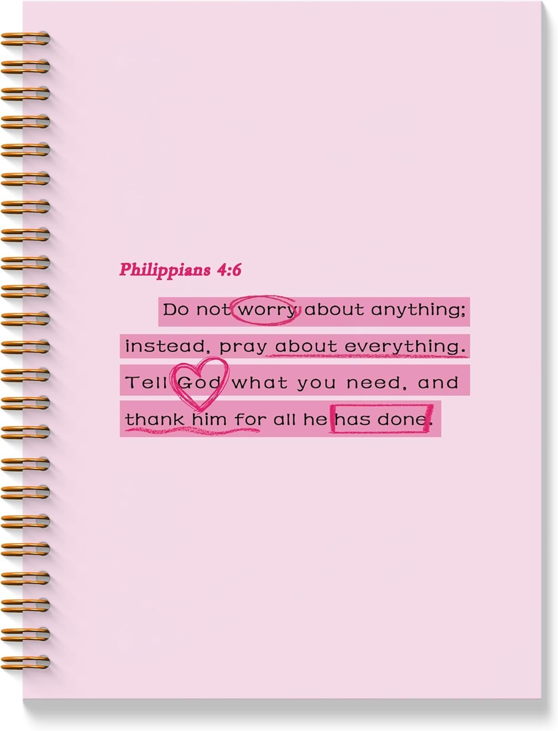 Pink Bible Verse Notebook – Pink Christian Journal, Preppy Christian Spiral Notebooks, Prayer Bible School Supplies Notebooks, Preppy Christian Gifts, Coworker Gifts, 5.5×8.3 Inches