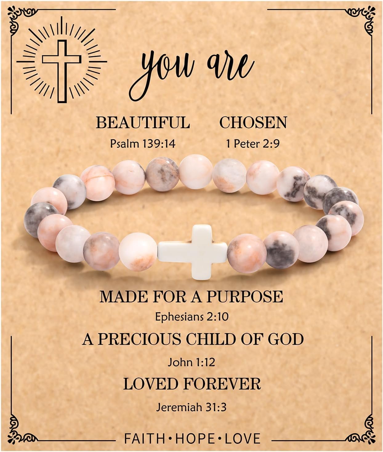 Christian Easter Gifts for Women, Easter Basket Stuffers Religious Cross Bracelet Gifts for Women/Daughter/Friend/Sister/Grandma/Granddaughter/Godmother/Her, Inspirational Birthday Faith Based Jesus Jewelry