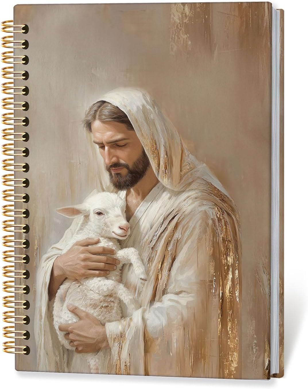 RTXLEZM Jesus Christian Notebook Journal, Religious Bible Verse Notebooks for Note Taking, Christian Prayer Journal for Woman, Jesus Holding Sheep Christ Hardcover Spiral Notebook 5.5×8.3 Inch