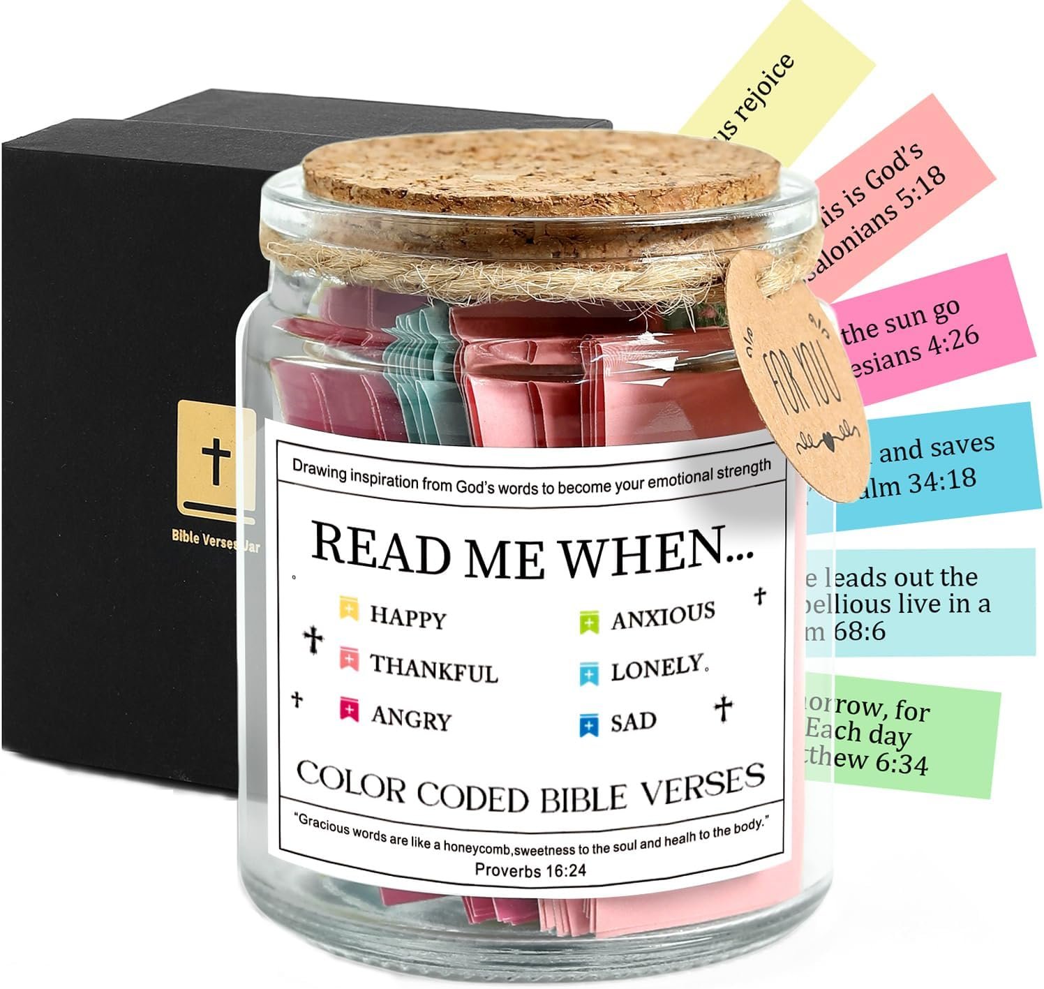 Bible verse jar, Read Me When Bible Verses Jar(with film) for Daily Encouragement, Easter Basket Stuffers,Christian Gifts fit for Women,Mothers Day Gift, Birthday Gifts,Graduation Gift