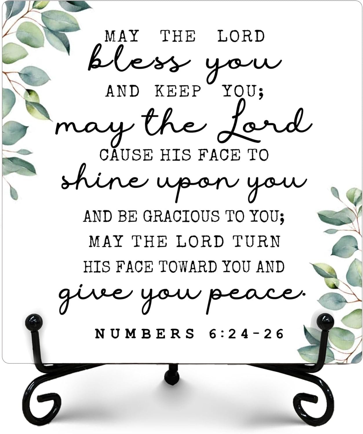 The Lord Bless You And Keep You Sign, Rustic Christian Decor, Farmhouse Home Office Decor, Inspirational Christian Gifts for Women Men, Vintage Decoration for Bedroom Bathroom, 5″ x 5″-303