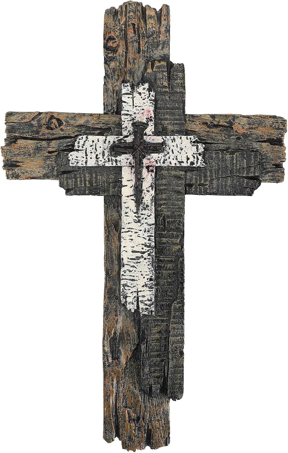 Taprion Modern Rustic Wall Cross Christian Cross Wall Decor – Brown Wood Tones Wall Art for Home Decor