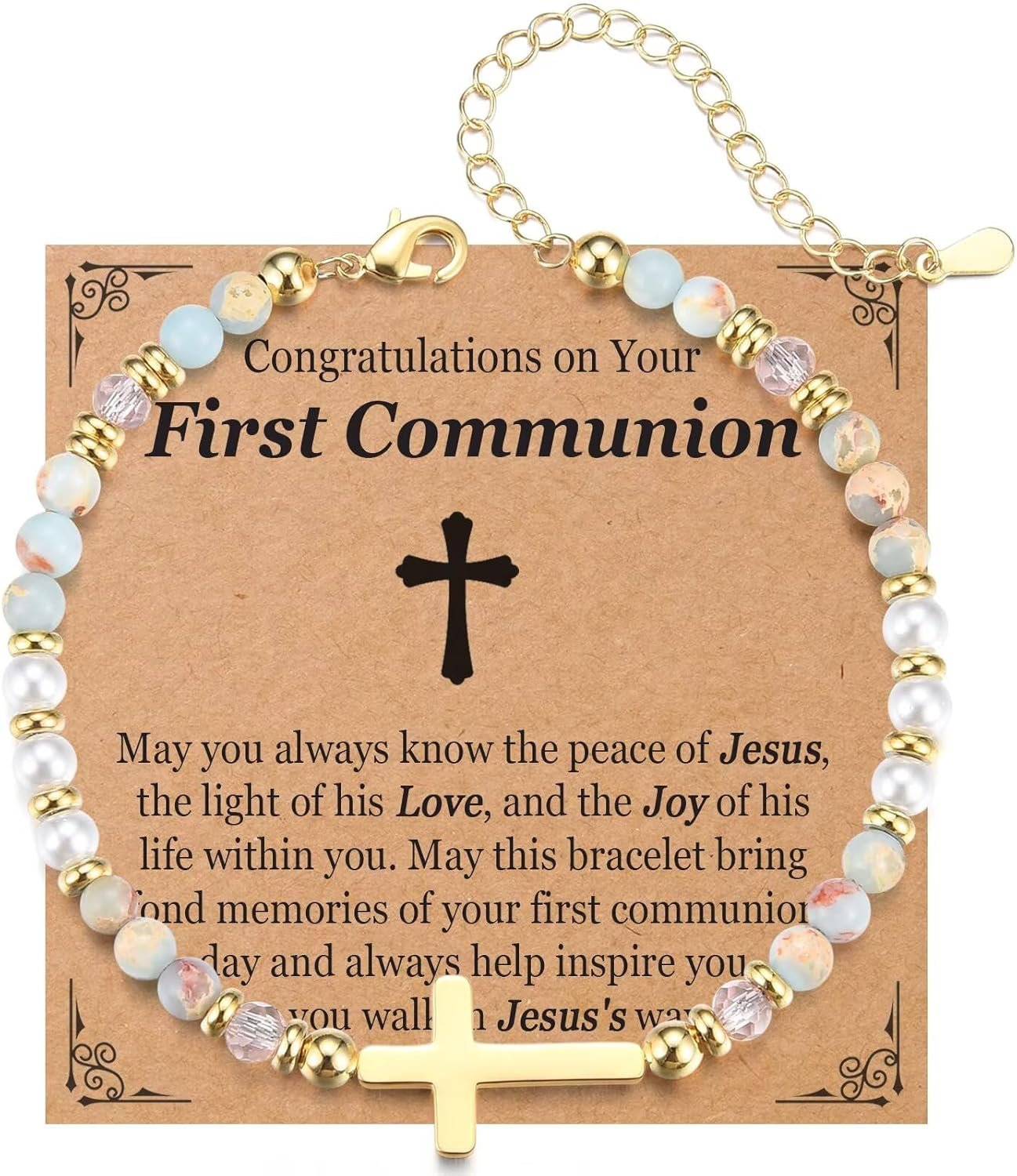 Cross Bracelet for Teen Girls Baptism, First Holy Communion, Confirmation Gifts Women Jewelry Easter Stocking Stuffers