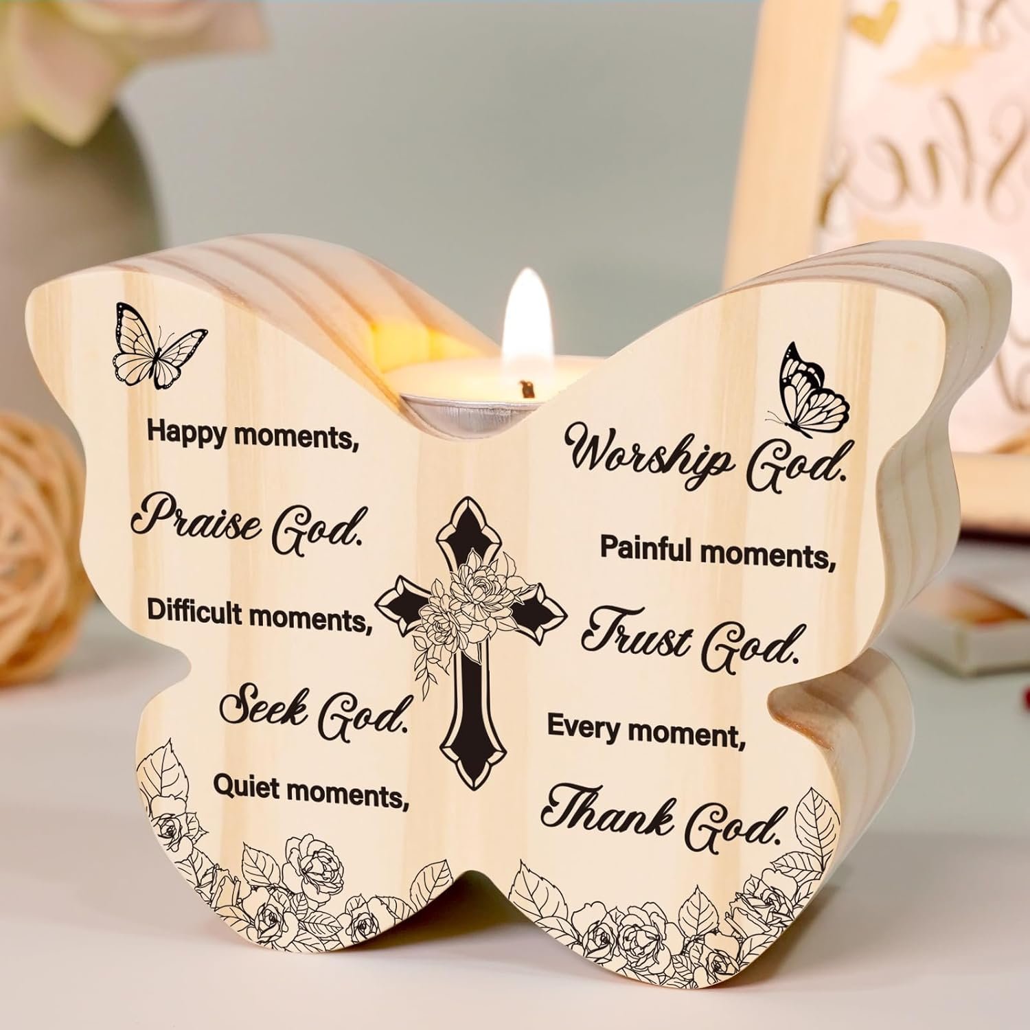 Christian Mothers Day Candle Gifts, Christian Gifts for Women Men Faith, Baptism Gift, Religious Gift, Mothers Day Christians Birthday Present for Woman Mom Sister Friend Daughter