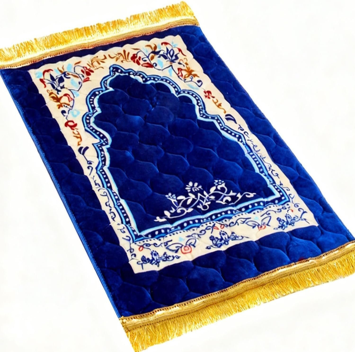 JE JOUE Prayer Rug Muslim Mat Islamic Soft Large Prayer Matt Islam, Padded Islamic Prayer Mat Thick for Men and Women, Janamaz, Sajadah （Blue）
