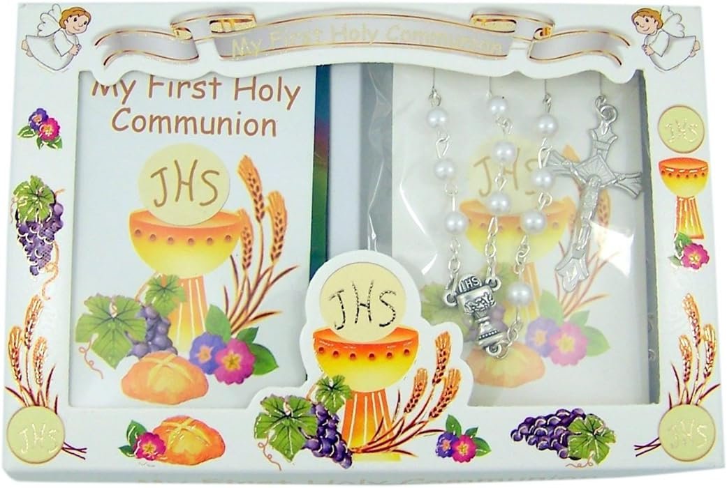 Girl’s First Holy Communion Mini Gift Set with Mass Booklet and Rosary