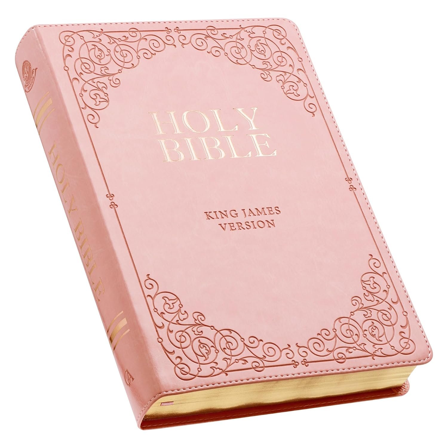 KJV Holy Bible, Giant Print Full-size Faux Leather Red Letter Edition – Thumb Index & Ribbon Marker, King James Version, Pink (KJV Full Size GP Editions)