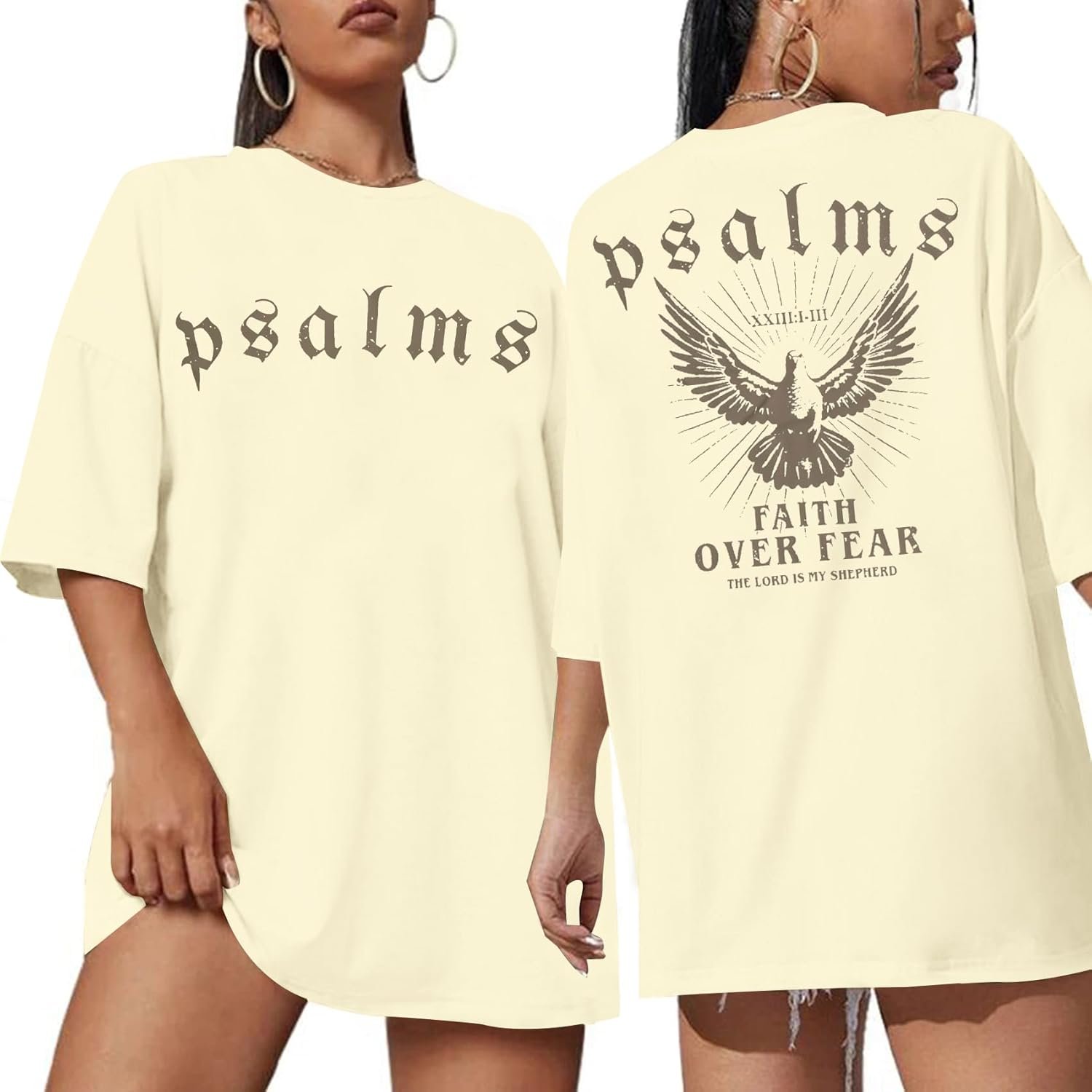 Faith Over Fear Tshirt Christian Shirts Women Oversized Jesus Shirt Bible Verse Shirts Inspirational Tee Tops