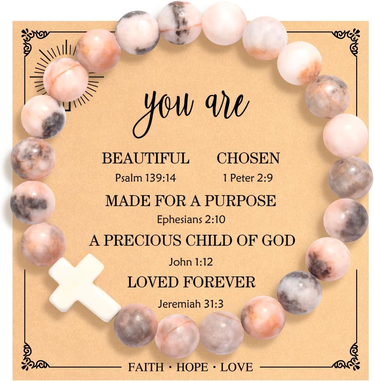 Christian Easter Gifts for Women, Easter Basket Stuffers Cross Bracelet, Inspirational Religious Birthday Bracelet for Her/Mom/Grandma/Daughter/Granddaughter/Friends/Sister/Godmother, Jesus Faith Jewelry