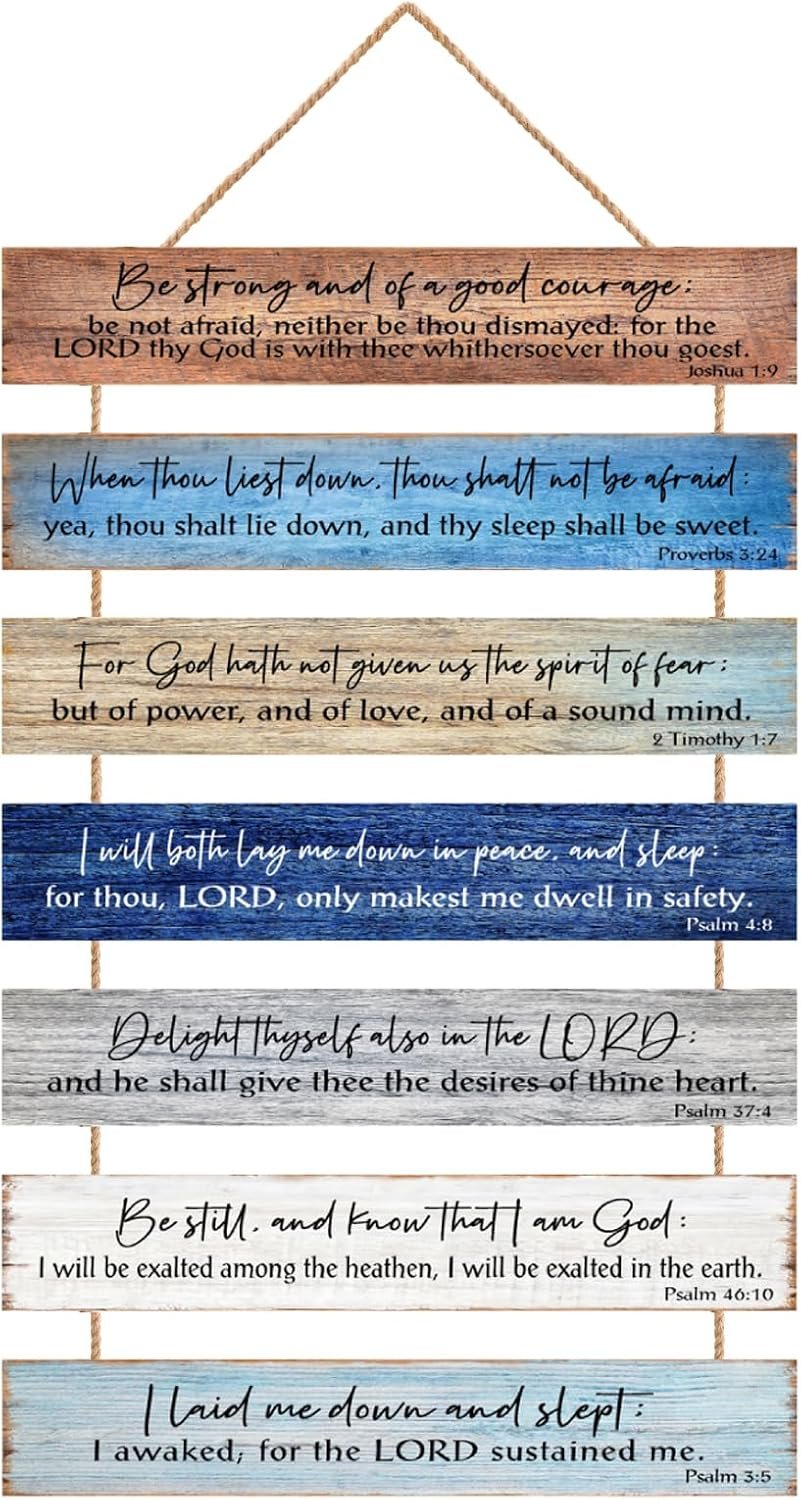 Christian Wall Decor-Bible Verse Religious Prayers Art,Suitable For Living Rooms,Bedrooms,Classrooms,Meditation Rooms,Farmhouses, Offices (BLUE)