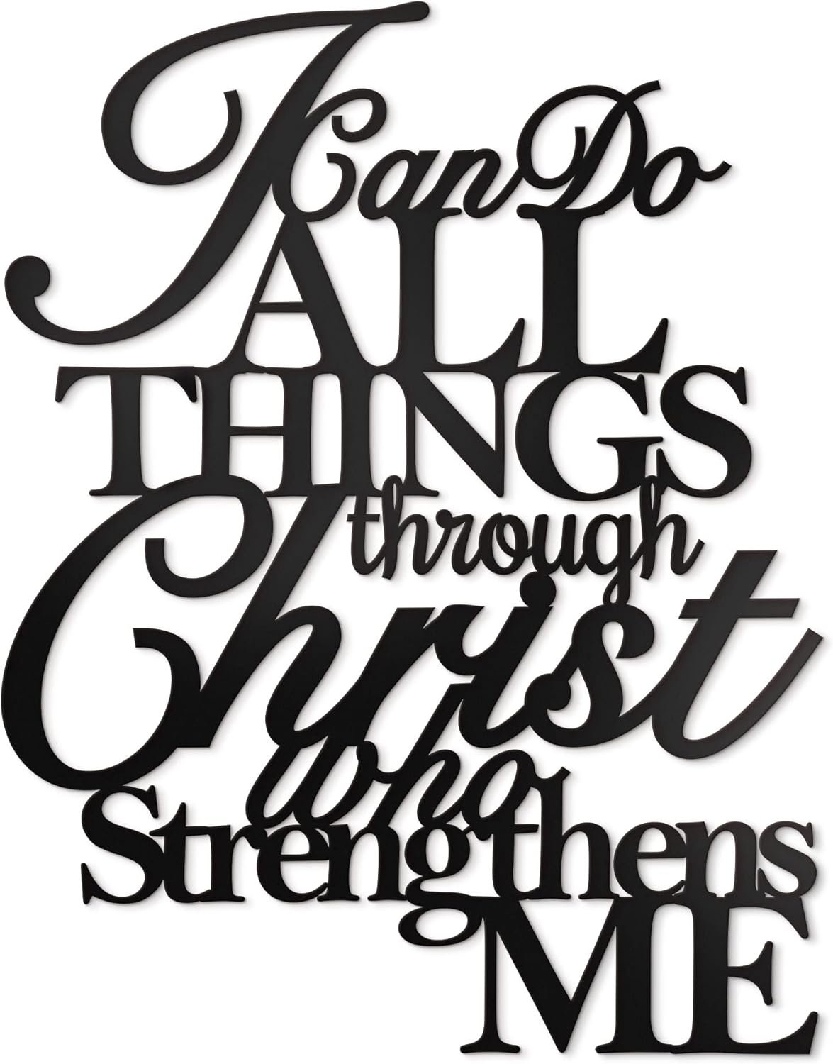 I Can Do All Things Through Christ Wall Decor Metal Art,17″X13″ Philippians 4 13 Wall Art Christ Home Decor I Can Do All Things Through Christ Who Strengthens Me Religious Christian Metal Wall Art Scripture