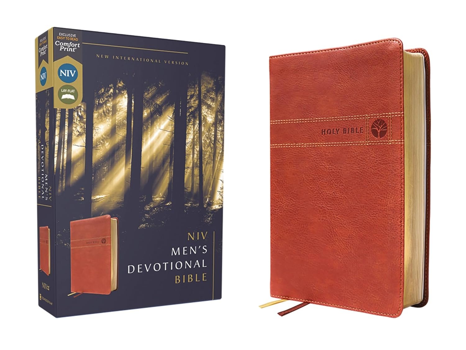 NIV, Men’s Devotional Bible (By Men, for Men), Leathersoft, Brown, Comfort Print