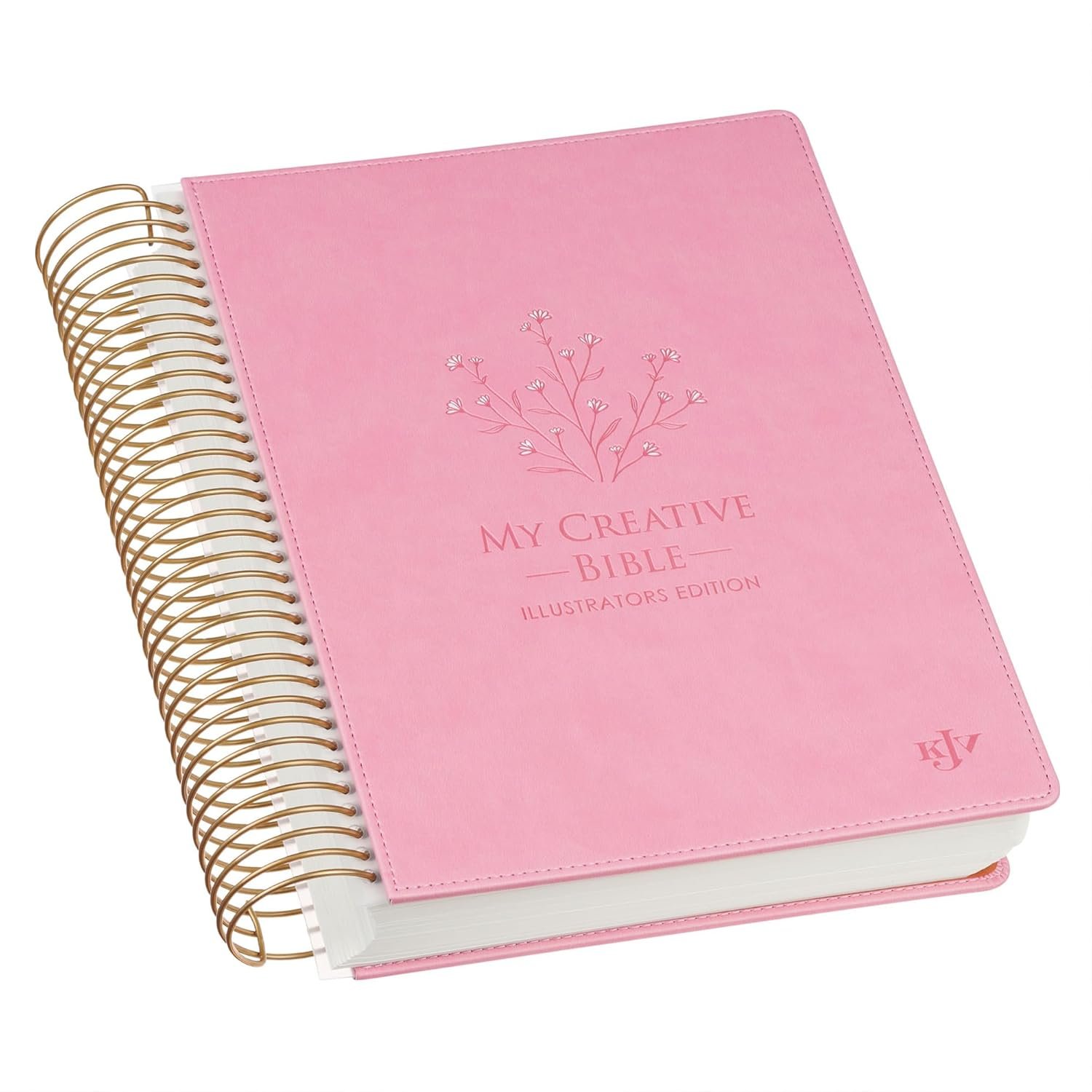KJV Bible, My Creative Bible Illustrators Edition, Spiral-Bound, Wide Margins for Journaling, Pink Faux Leather Hardcover