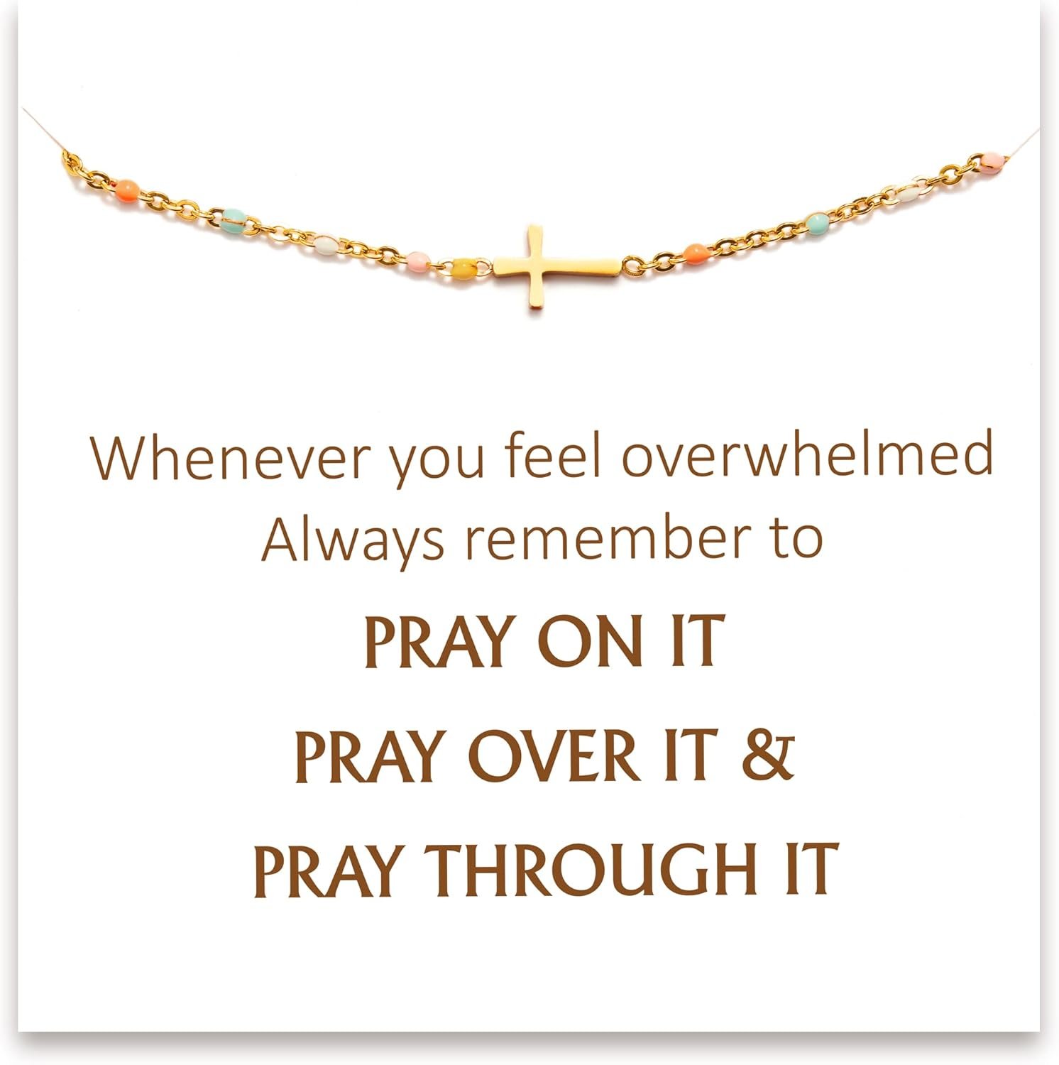 STORYJEWELLERY Christian Gifts for Women, Religious Confirmation and Baptism Gifts, Cross Bracelet for Women, Easter Gift, Encouragement Presents, Christian Jewelry